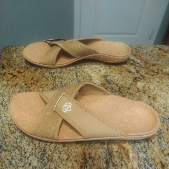 Women's Spenco Slip on Slide Sandals Tan Size 9 NEW NWT - Picture 4 of 10